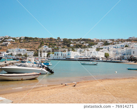 希臘米科諾斯鎮海港海灘 76914271