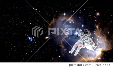 Astronaut spaceman do spacewalk while working for space station Astronaut spaceman do spacewalk while working for space station 76914343