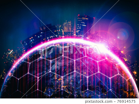 Global network connection covering the earth with lines of innovative perception Global network connection covering the earth with lines of innovative perception 76914575