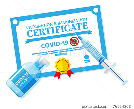 Covid-19 vaccination passport. 76914808