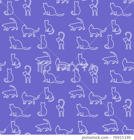 Vector seamless Pattern Cat Animal Pet Kitty Vector seamless Pattern Cat Animal Pet Kitty 76915190