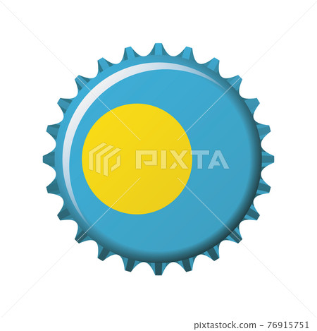 National flag of Palau on a bottle cap. Vector Illustration 76915751