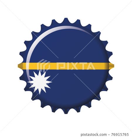 National flag of Nauru on a bottle cap. Vector Illustration National flag of Nauru on a bottle cap. Vector Illustration 76915765