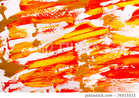yellow-red oil paint brush strokes on paper. multicoloure yellow-red oil paint brush strokes on paper. multicoloure 76915815