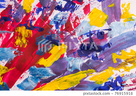 oil paint brush strokes on paper. multicoloure oil paint brush strokes on paper. multicoloure 76915918