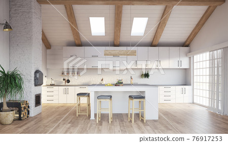 modern kitchen interior 76917253