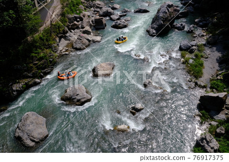 Tama River in the Mitake Gorge that flows violently Tama River in the Mitake Gorge that flows violently 76917375