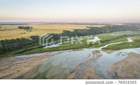 Niobrara River in Nebraska - aerial view Niobrara River in Nebraska - aerial view 76918305