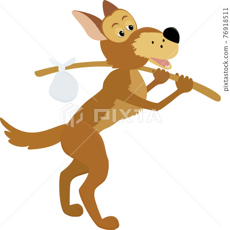 Cartoon Sad Homeless Stray Dog 76918511