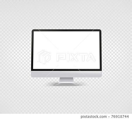 Modern desktop personal computer layered mockup with blank screen Modern desktop personal computer layered mockup with blank screen 76918744