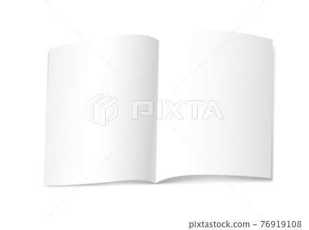 Blank paper book isolated on white background. Vector mockup 76919108