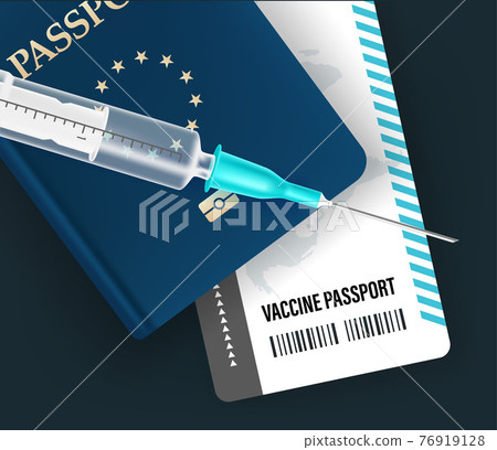 Vaccination passport concept. 3d style vector illustration Vaccination passport concept. 3d style vector illustration 76919128