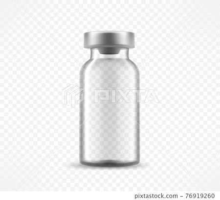 Empty vaccine glass bottle on transparent background Empty vaccine glass bottle on transparent background 76919260