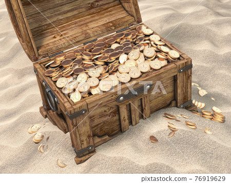 Open treasure chest stock photo containing box and chest