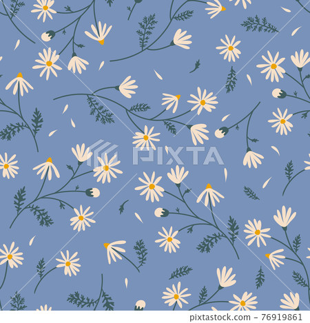 Seamless pattern with meadow flowers  76919861