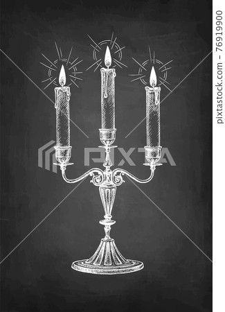 Burning candles in candelabrum. Burning candles in candelabrum. 76919900