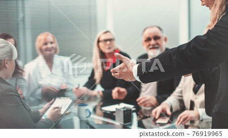 Manager and business team at a meeting in the office 76919965
