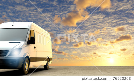 Van in sunset 76920268