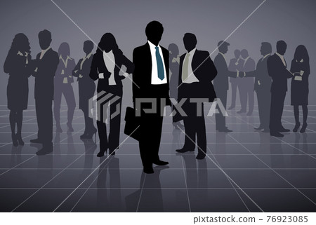 Outline of a group of business people on a black background Outline of a group of business people on a black background 76923085