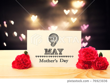 Mothers Day message card with carnation flowers Mothers Day message card with carnation flowers 76923836