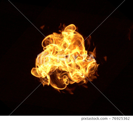 Fire flames isolated on black background 76925362