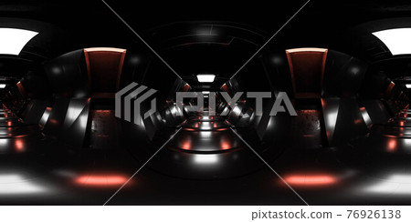 Full 360 panorama view of sci-fi design futuristic design space station basement hallway 3d render illustration hdri hdr vr style panorama Full 360 panorama view of sci-fi design futuristic design space station basement hallway 3d render illustration hdri hdr vr style panorama 76926138