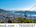 Cityscape and cable car in Onomichi City, Hiroshima Prefecture 76926587