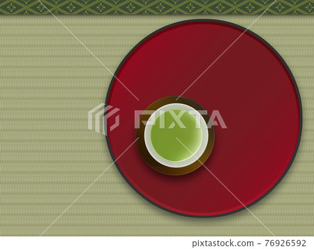 烤漆托盤綠茶榻榻米背景材料 76926592