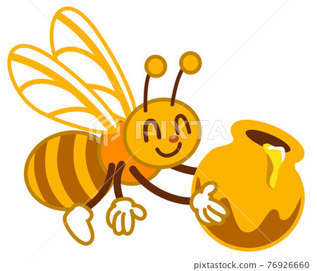 Illustration of a bee with a honey pot A Illustration of a bee with a honey pot A 76926660