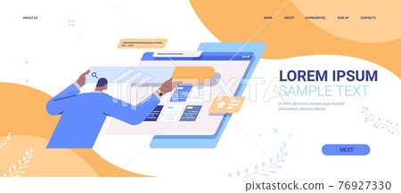 man developer creating website ui interface web... - Stock Illustration ...