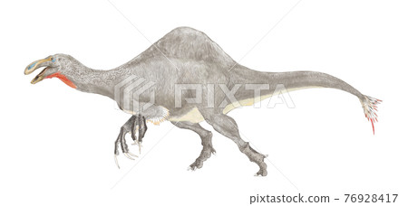 Deinocheirus on white background Royalty Free Vector Image