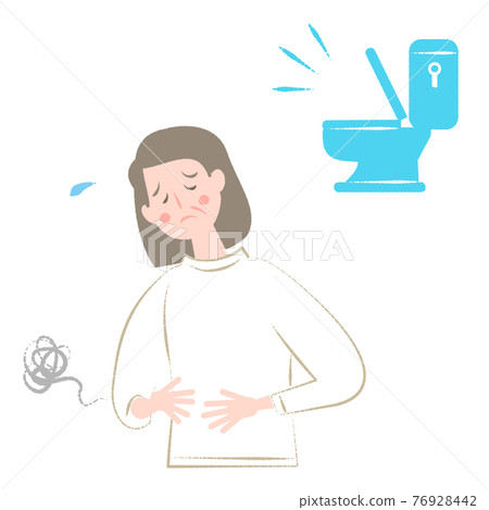 有一個看起來生病的老婦人的廁所 有一個看起來生病的老婦人的廁所 76928442