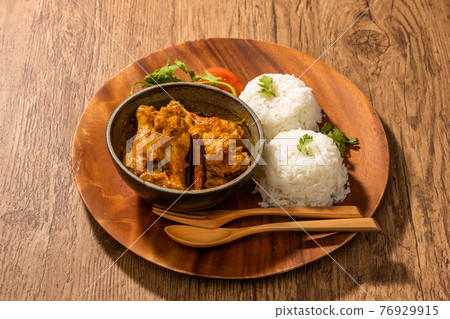 Chicken curry Asian style very spicy chicken curry 76929915