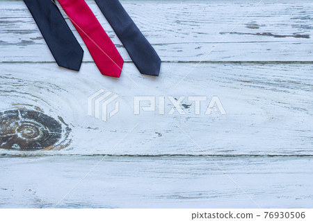 Father's day concept on white wood floor and with copy space 76930506