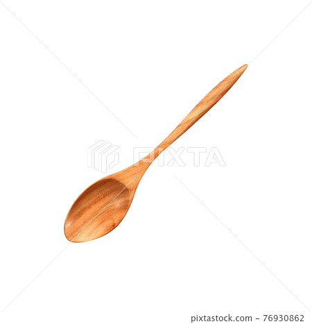 wooden spoon isolated on white background, clipping path 76930862
