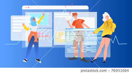 developers team creating website ui interface... - Stock Illustration ...