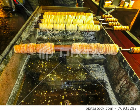 traditional Czech street food - trdelnik 76933282
