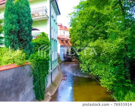 Kampa Island with Certovka River in Old Prague, 76933914