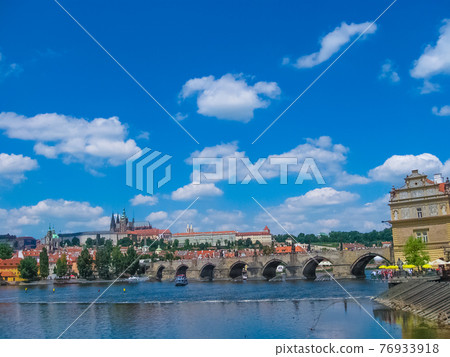 View on city on Vltava river in Prague View on city on Vltava river in Prague 76933918