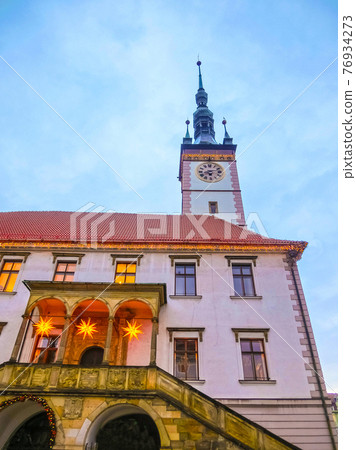 View of the town hall of the czech city Olomouc View of the town hall of the czech city Olomouc 76934273