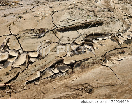Ground cracking, drought, image of warming, sdgs, carbon neutral, carbon pricing 76934699