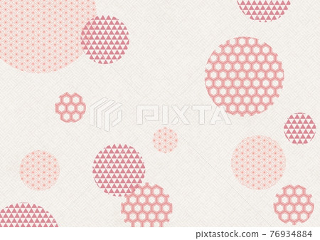 Circle with pink Japanese pattern and background material with counting rods Circle with pink Japanese pattern and background material with counting rods 76934884