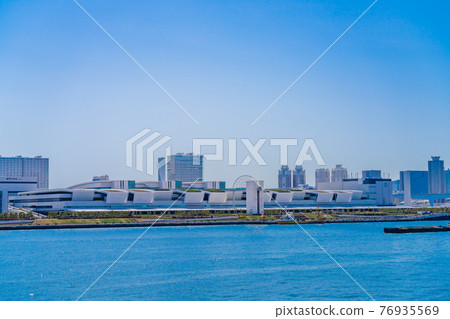 Cityscape of Tokyo From Toyosu Ohashi to Toyosu Market Cityscape of Tokyo From Toyosu Ohashi to Toyosu Market 76935569