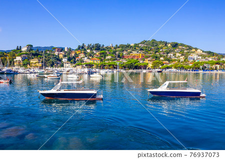 Santa Margherita Ligure, Liguria Italia - watching the coast from the sea. Santa Margherita Ligure, Liguria Italia - watching the coast from the sea. 76937073