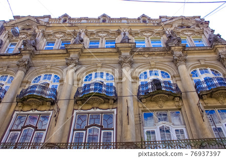 The old part of Lviv with old houses The old part of Lviv with old houses 76937397
