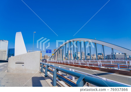東京城市景觀 築地大橋周圍的風景 東京城市景觀 築地大橋周圍的風景 76937866