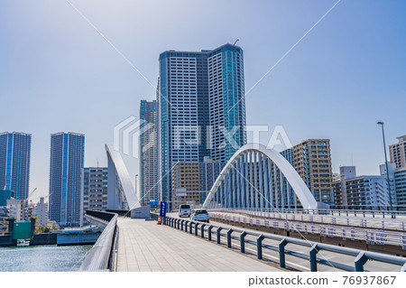 Cityscape of Tokyo Scenery around Tsukiji Ohashi Cityscape of Tokyo Scenery around Tsukiji Ohashi 76937867