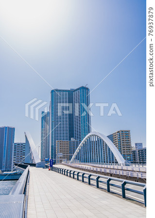 Cityscape of Tokyo Scenery around Tsukiji Ohashi 76937879