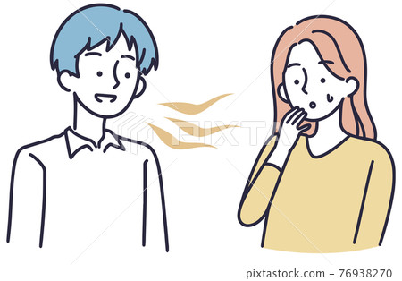 口臭男性例證 口臭男性例證 76938270
