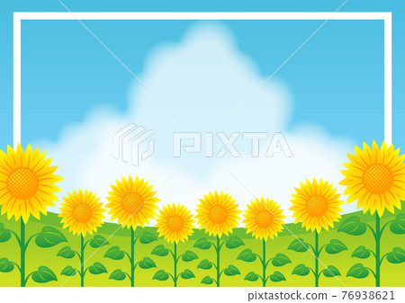 向日葵田的插圖圖像 76938621